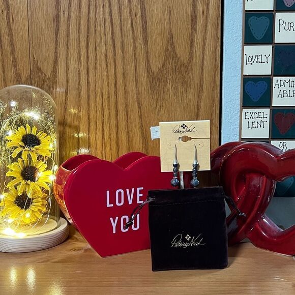 `NWT Patricia Nash Silver and Blue Fishhook Drop Earrings #PNER - Picture 1 of 4